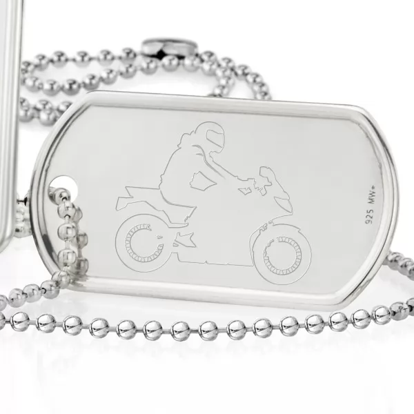 Srebrny nieśmiertelnik dla motocyklisty - symbol Rider